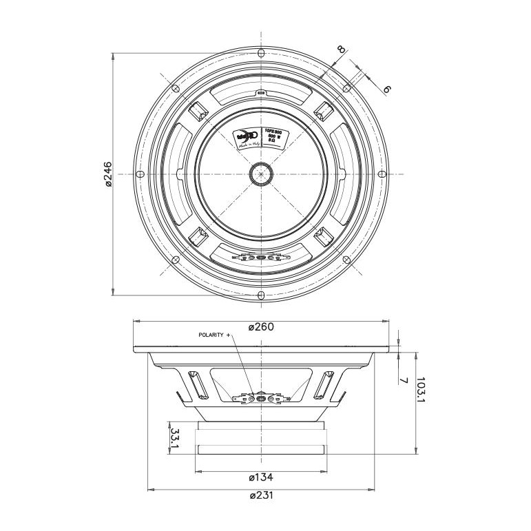 Faital Pro 10FE300 - 10 inch 250W 4 Ohm Loudspeaker