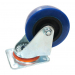 Click to see a larger image of Premium Swivel Castor - Blue Wheel 100mm 