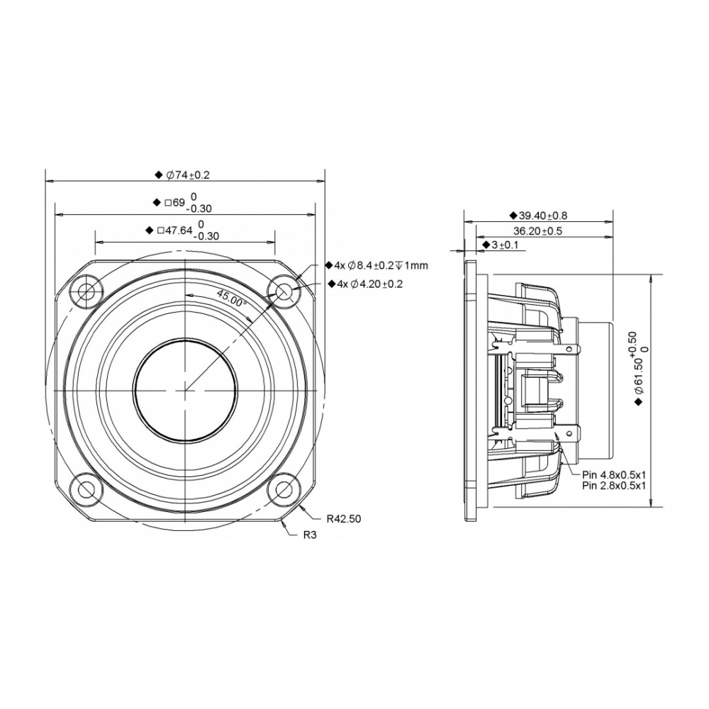 Peerless PLS-P830985 2.5 inch Full Range