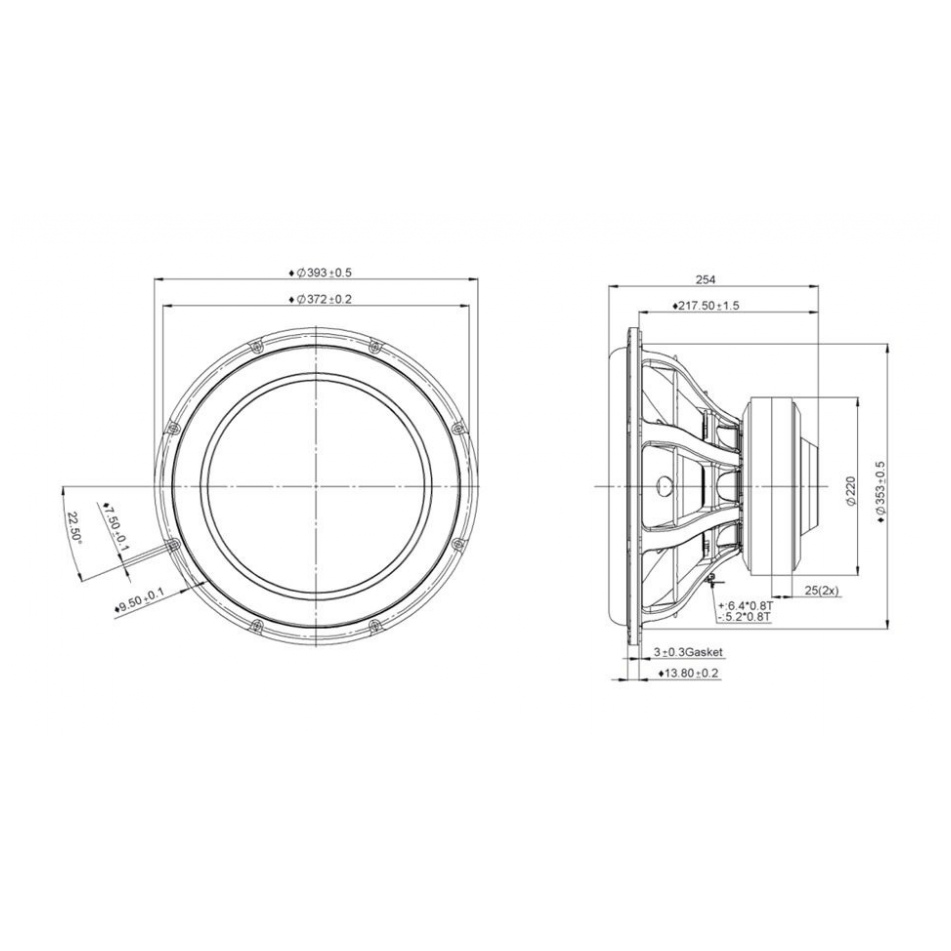 Peerless SDF-375F75PR01-04 15 inch  4 Ohm Woofer