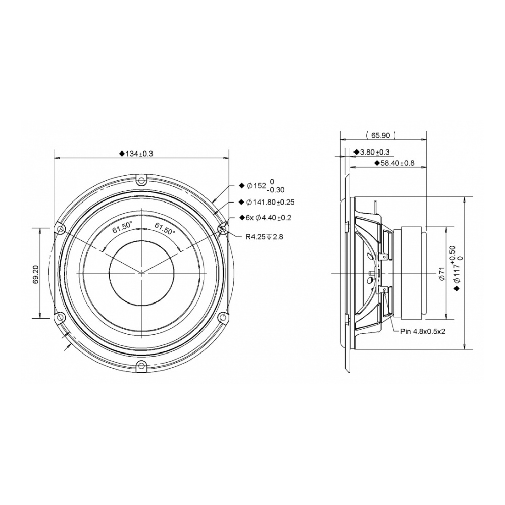 Peerless SDS-P830656 5.25 inch  Woofer