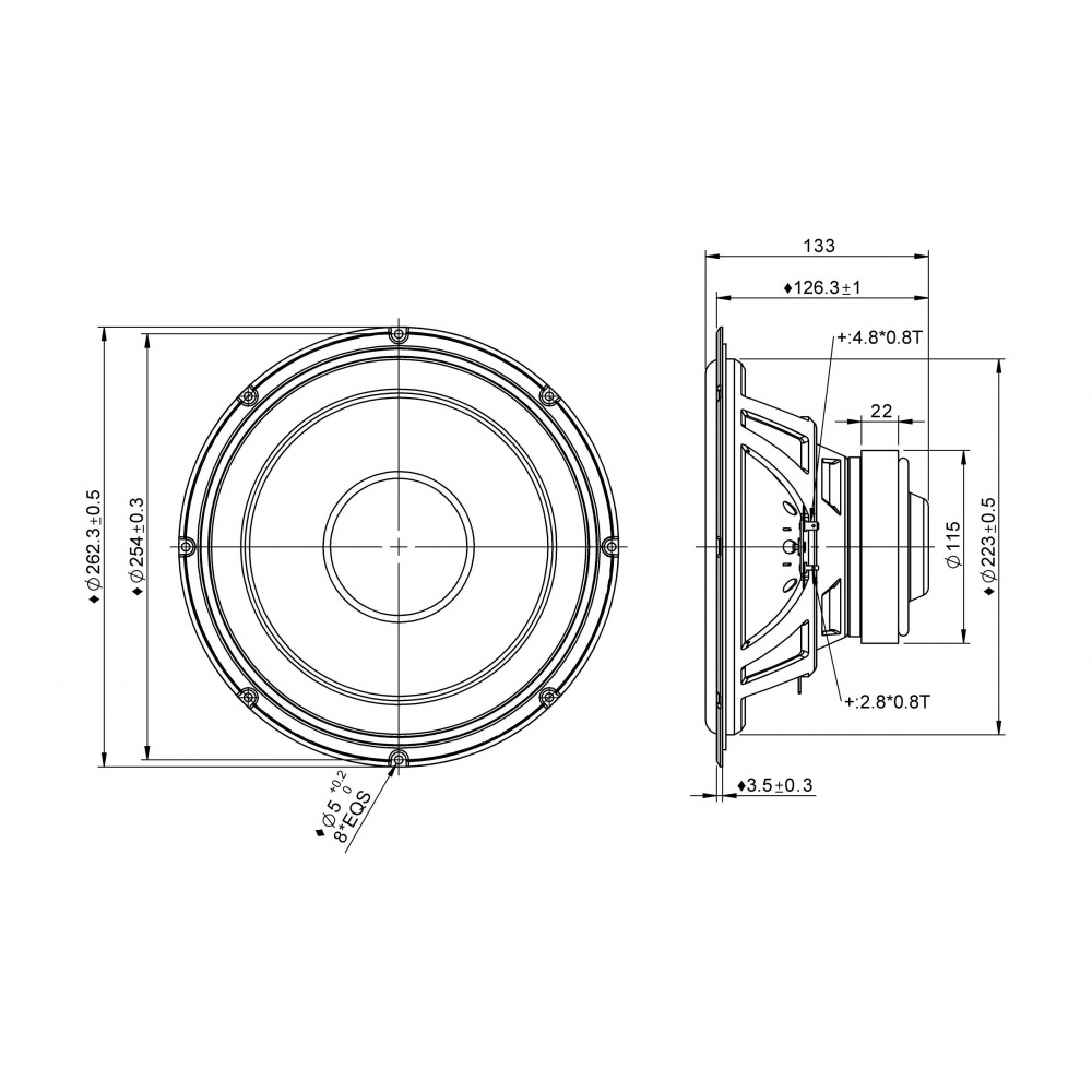 Peerless SLS-P830668 10 inch  Woofer