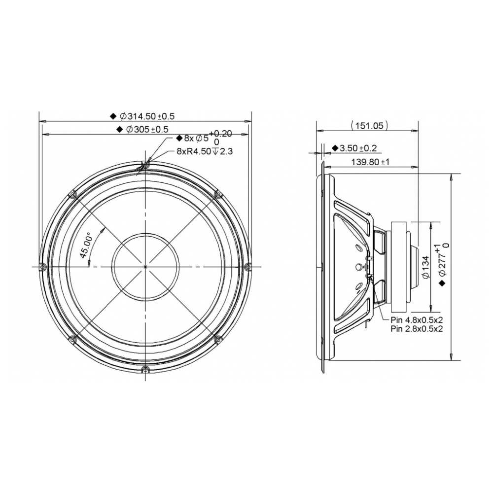 Peerless SLS-P830669 12 inch  100W Subwoofer